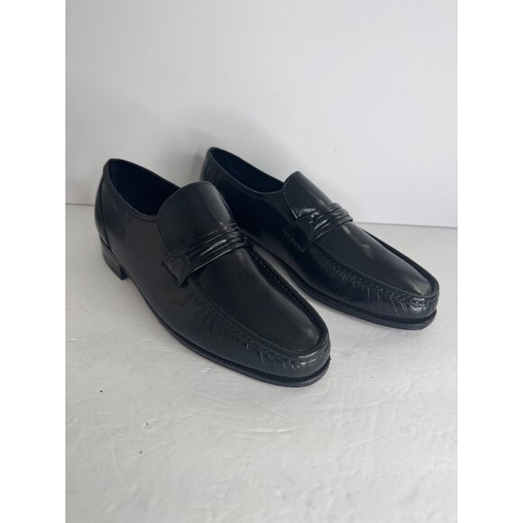 New Florsheim Black Leather Loafer Dress Shoe COMO Moc Toe Strap Men\'s Size 10 E main image 5